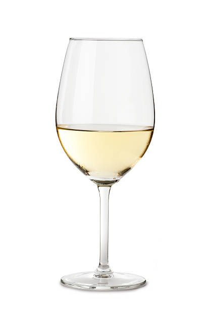 White Wine Glass Isolated on White Background